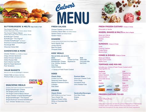 culver's menu nutrition|culver's nutritional calculator.